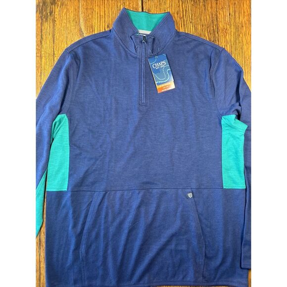 NWT Chaps Pullover 1/4 Zip Windbreaker Size Men's XL 40 UPF Blue - Picture 1 of 16